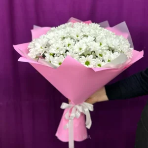 Букет из 11 белых хризантем