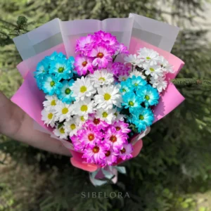 Букет из 7 хризантем микс