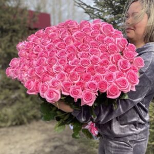 Букет из 101 розовой розы №439